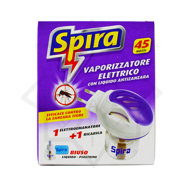 VAPORIZZATORE ELETTR. LIQUIDO + PIASTRINE ANTIZANZARE SPIRA